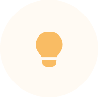 Yellow lighbulb with a white circle around it.